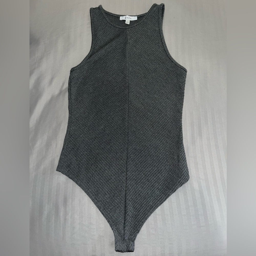 Grey Ribbed Bodysuit
